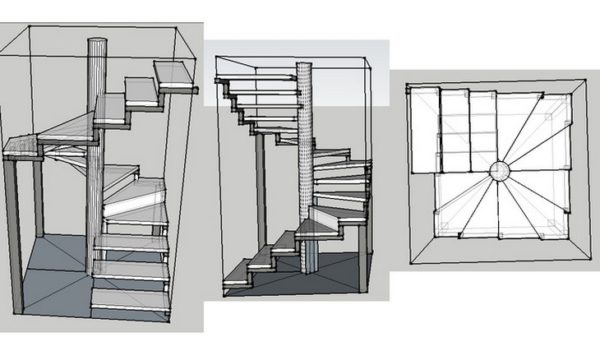 Varieties of models of spiral staircases