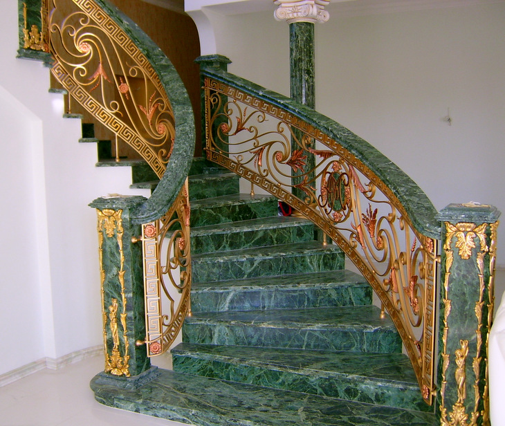 Marble stairs in the interior of the house