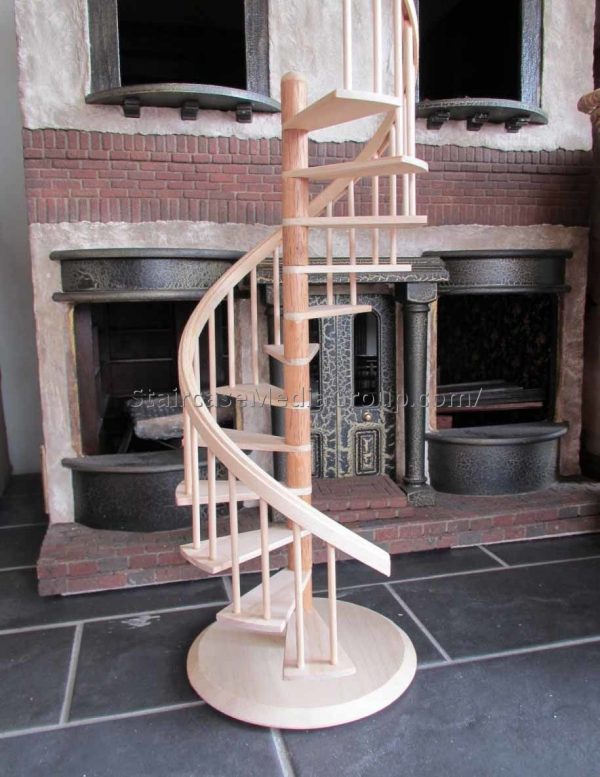 wooden winding staircase